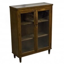 DISPLAY CASE-Vintage Oak W/2 Door & 2 Adjustable Shelves