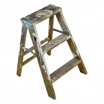 STEP LADDER-3 Step/Wood W/Paint Spatter
