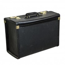 BRIEFCASE-Black Lawyer's File Case-Gold Accents