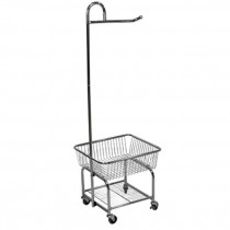 CART-Chrome Laundry Cart W/Hang Bar/On Wheels