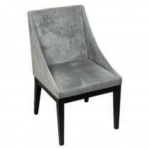 CHAIR-Arm-Dove Gray Uphostery W/Wood Leg