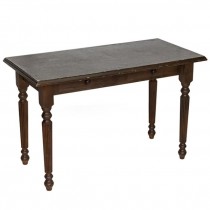 DESK-Distressed Dark Brown Desk W/2 Drawers