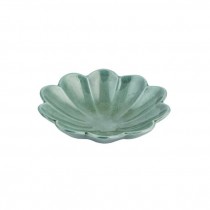 BOWL-Glazed Teal Flower