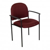 CHAIR-Office Guest W/Arms-Black Frame W/Red Uphostery