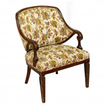 Chair-Mahogany Federal Style Upholstered Armchair