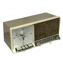 CLOCK RADIO-GE Taupe W/Beige Trim/Vintage