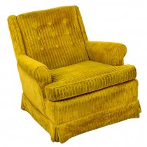 CHAIR-Club/Gold Corduroy W/Tufting on Back Cushion