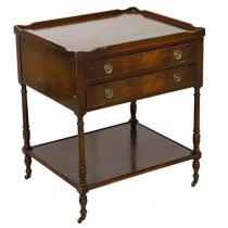 TABLE-Side/2 Drawer W/Under Shelf/Lip Along Top Edge