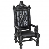 THRONE-Black Tufted W/Rhinestone Buttons