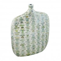 VASE-Med. Jug-Lacquered Resin Mother of Pearl Horizontal Drop Design