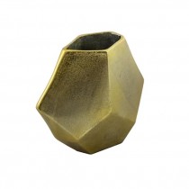 VASE-Large Diamond Brushed Gold Aluminum