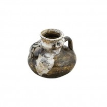 VASE-Bulb-2Handles-Brwn/Wht