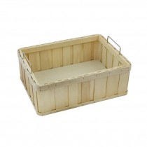 BASKET-Apple/Wooden-Slatted-2 Metal Handles