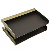 IN OUT TRAY-Brass-2 Tier