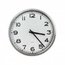 CLOCK-Round/Wall-Silver-Quartz