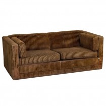 SOFA-Brown Burnt Out Velvet Strip/(2) Seat Sofa Bed