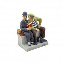FIGURINE- Norman Rockwell-2 Men Reading a Red Book
