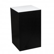 PEDESTAL-Black Laminate W/Milk White Acrylic Top