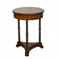 TABLE-Round occasional Table/Tri-Leg/Single Drawer