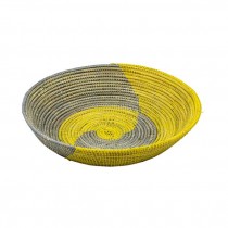 BASKET-WICKER-Yellow/Gray