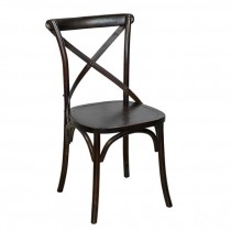 CHAIR-Cross Back Bistro Chair/Dark Brown