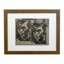 (HDEW0025)2 Print-Man/Soldier Smoking Cig-Black Ink