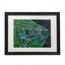 PAINTING-Green Ink-Woman in Subway