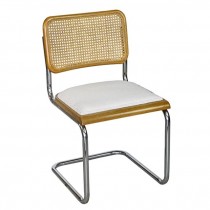 CHAIR-Dining Side W/Caned Back & Upholstered Seat /Chrome Frame