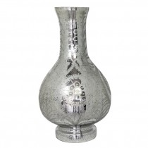 VASE-Large Etched Mercury Glass