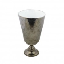 VASE-Mercury Glass Urn W/Pedestal Base