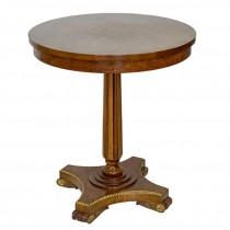 END TABLE-Traditional Round W/Pedstal Base (4) Scrolled Feet