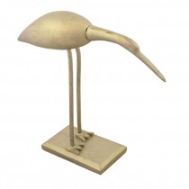 Figurine-Brushed Gold Egret Bending Forward W/Straight Neck