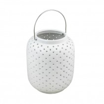 LANTERN-White Ceramic W/Tiny Holes