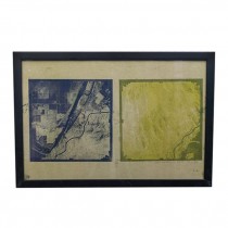 (HDEW0034)PRINT-1954 Aerial Map of the Mexican/US Border(Navy & Green)
