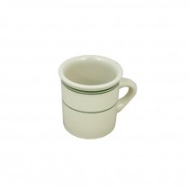 MUG-Diner Mug White with Green Stripe