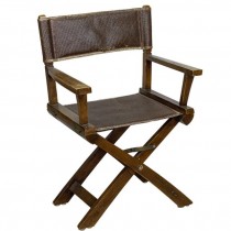 DIRECTOR'S CHAIR-Vintage Brown Rattan