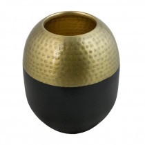 VASE-Oval W/Brass Top & Black Bottom