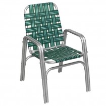 BEACH CHAIR-Aluminum Frame W/Green & Black Nylon Webbing