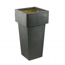 PLANTER-Tall Grey Metal/Square