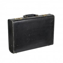 BRIEFCASE-Black Executive Leather W/Brass Hardware