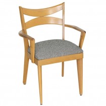 ARM CHAIR-Dining/Clear Maple Frame W/Uphostered Seat