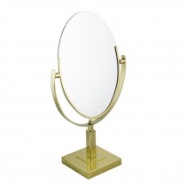 VANITY MIRROR-Table Top Brass Oval