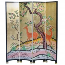 SCREEN-Vintage Gilded Japanese Four Panel