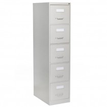 FILE CABINET-Grey Metal (5) Drawer