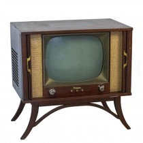 TELEVISION-Vintage Television Cabinet W/Tambour Doors