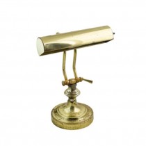 LAMP-TABLE-Brass/Rusted-Gooseneck-Hooded Shade