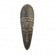 AFRICAN WALL MASK-W/Vertical Striped Head Dress