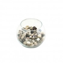 BOWL-Clear Glass Fish Bowl W/Pebbles