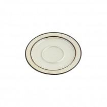 SAUCER-Beige W/Brown Ring on Rim