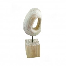 WOODEN EGE SCULPTURE- Square Base & Middle Circle